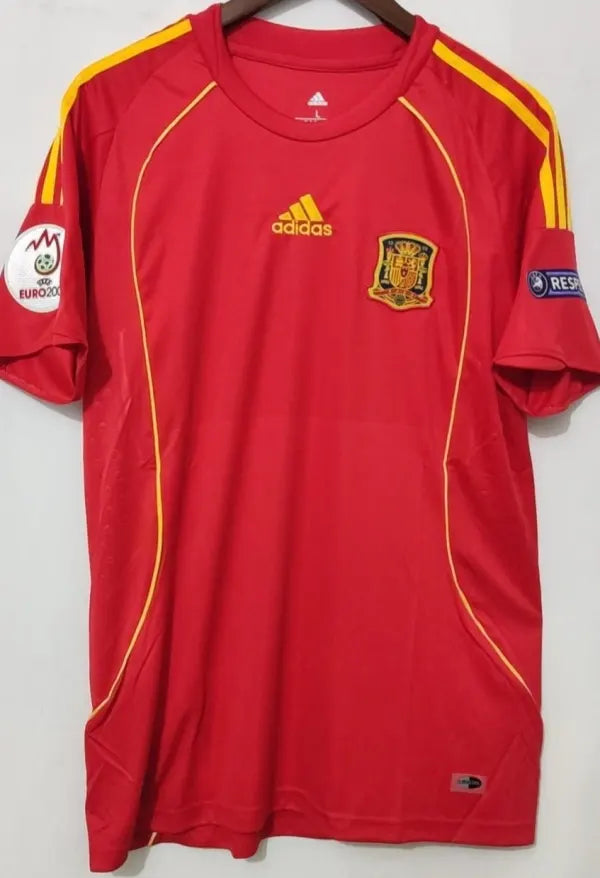 2008 Spain Retro Jersey (EURO PATCHES)