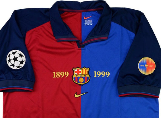 99-00 Barcelona Jersey Retro (UCL BALL PATCHES)