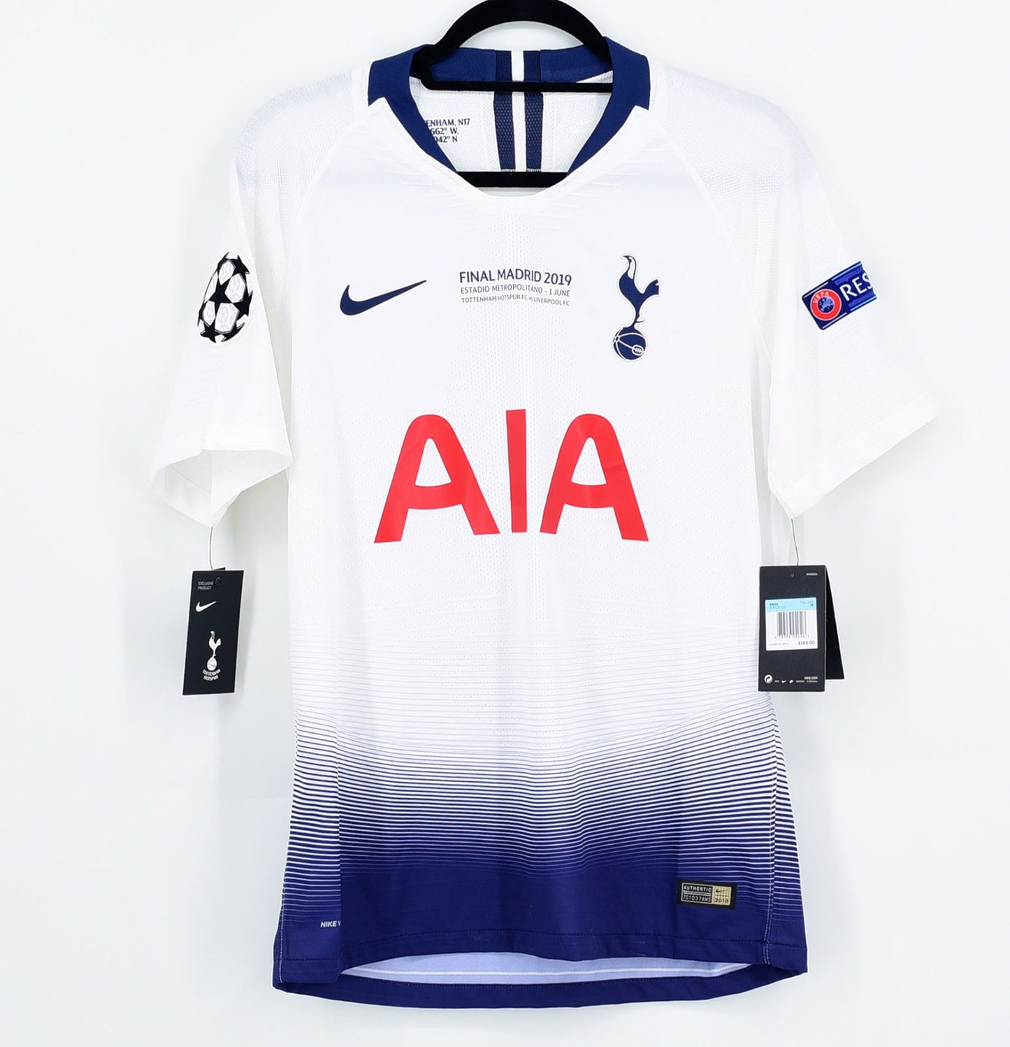 2019 Tottenham Retro Jersey FINAL (UCL Patches)