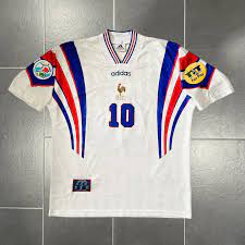 1996 France Retro Jersey (EURO PATCHES)