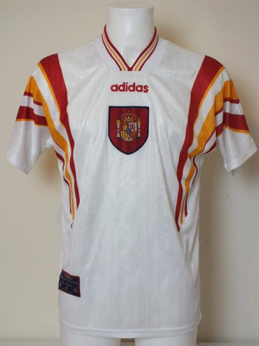 1996 Spain Retro Jersey (EURO PATCHES)