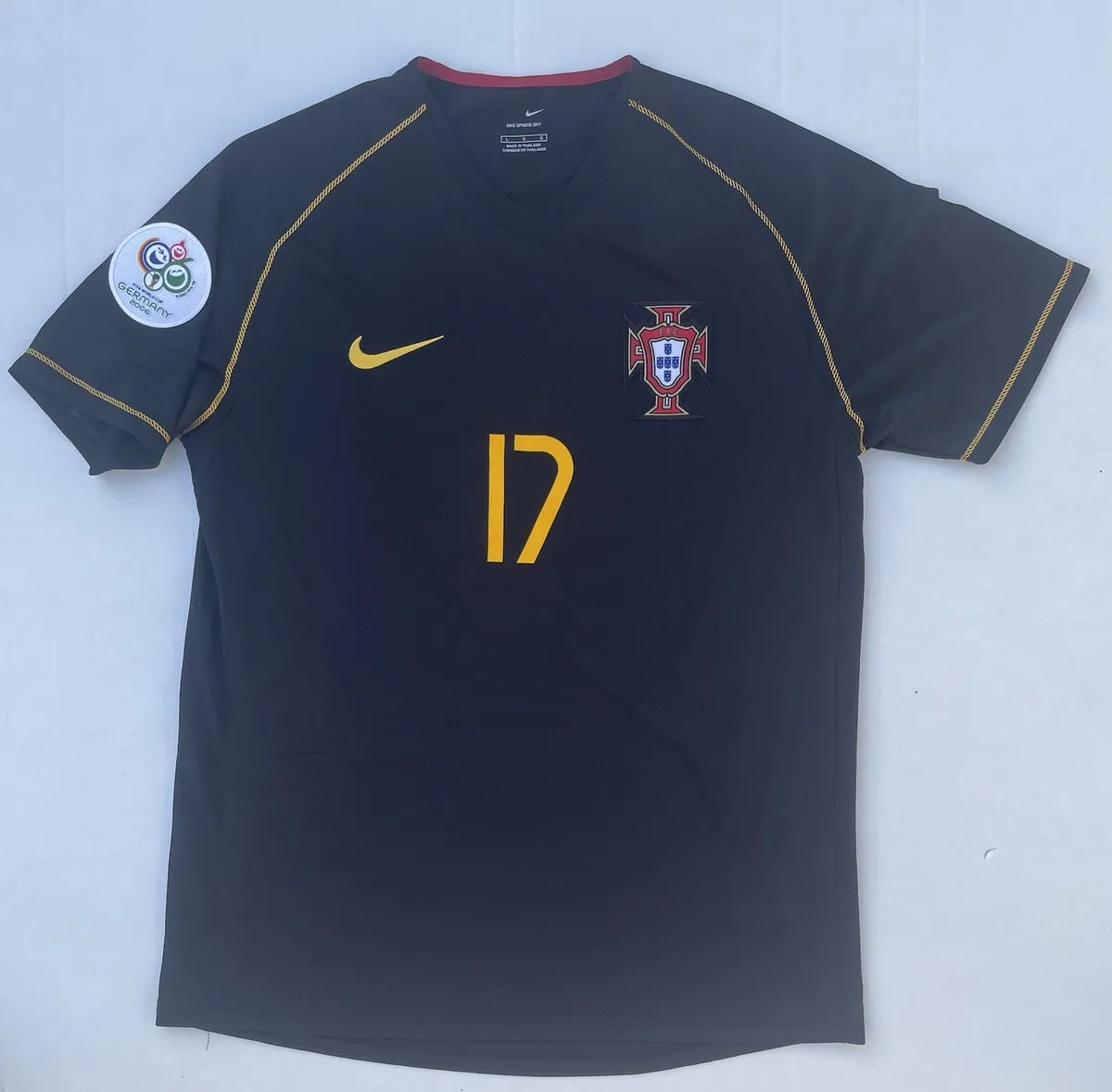 2006 Portugal Retro Jersey (WC PATCHES)