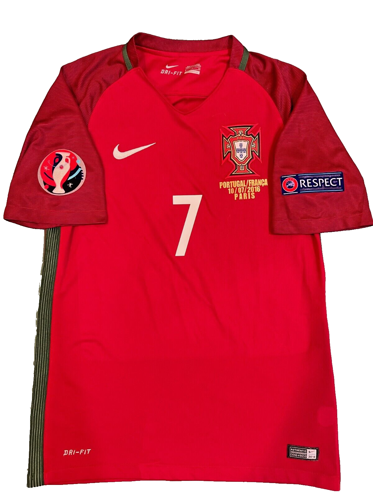 2016 Portugal Retro Jersey (EURO FINAL PATCHES)