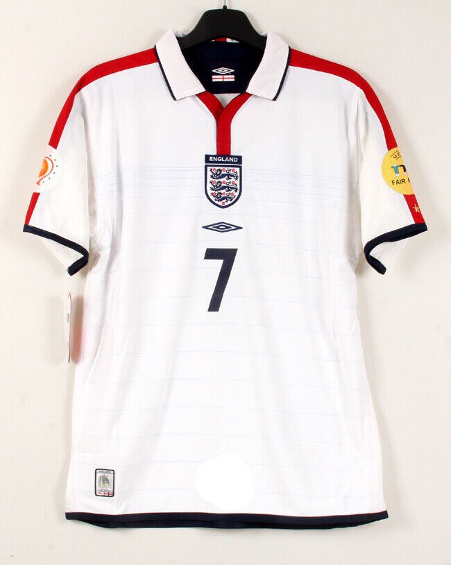 2004 England Retro Jersey (EURO PATCHES)