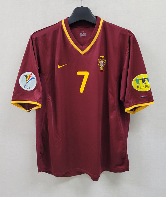 2000 Portugal Retro Jersey (EURO PATCHES)