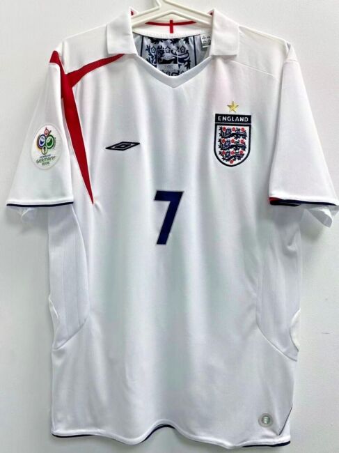 2006 England Retro Jersey (WC PATCHES)